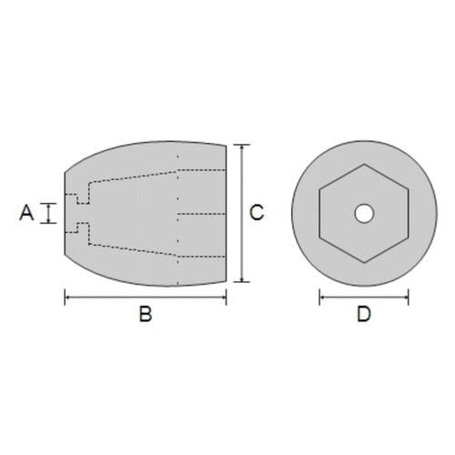 Zinc Propeller Anode with Bronze Insert