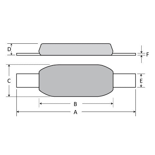 Zinc Oval Block Anode w/ Strap - 300mm x 150mm