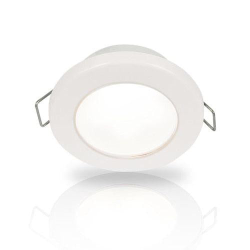White EuroLED 75 LED Down Light w/ Spring Clip - 12V DC, White Plastic Rim