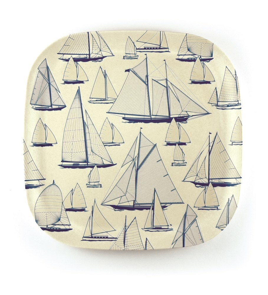 ‘Sail Away’ - Bamboo Plate - 22cm