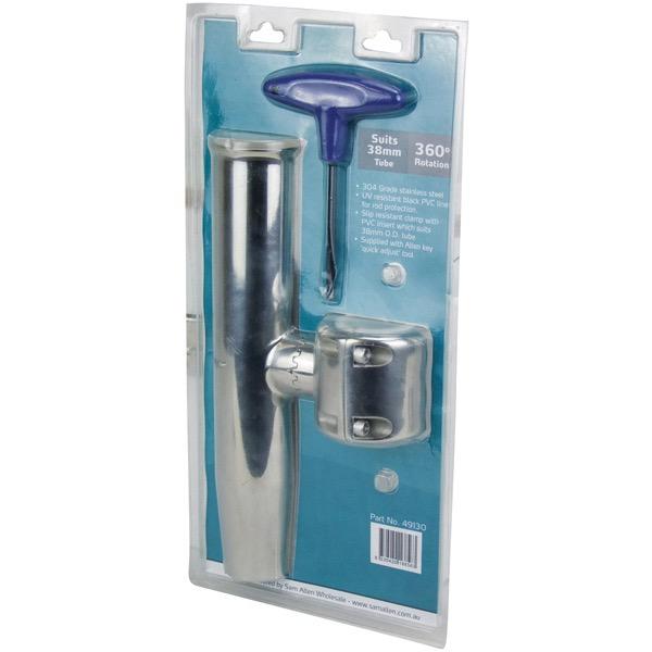 Polished Stainless Steel Clamp On Rod Holder