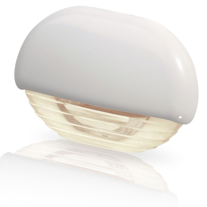 Warm White LED Easy Fit Step Lamp - 12-24V DC - White Plastic Cap