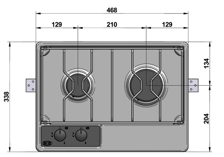 2 Burner Hob (with spark ignition)