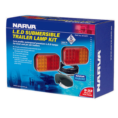 9-33V Model 41 L.E.D Submersible Trailer Lamp Pack w/ 9m of Hard-Wired Cable per Lamp