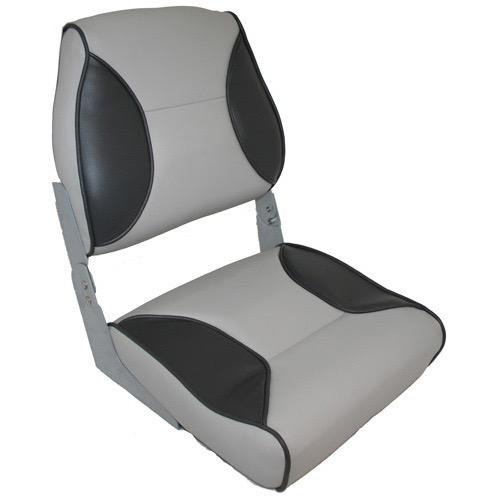 Bluewater Deluxe High Back Folding Seat - Charcoal / Grey / Charcoal
