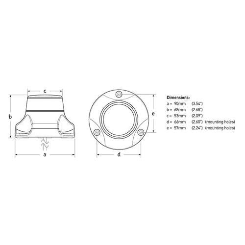 2NM NaviLED 360 PRO - All Round White Navigation Lamp - Surface Mount, White Base