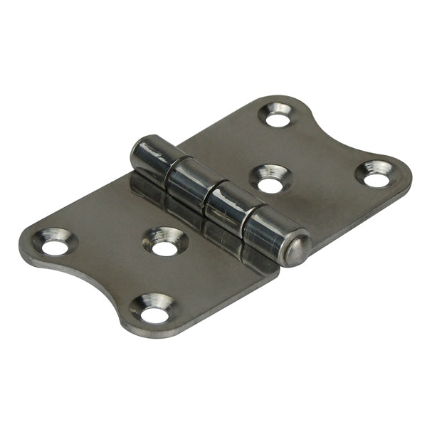 Strap Pressed Stainless Steel Hinge - 75mm(L) x 40mm(W) - 6 Holes