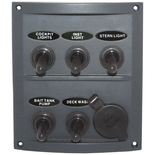 Splasproof Switch Panel with Cigarette Socket