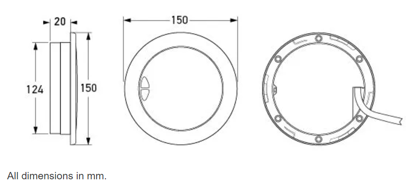 Hella - EuroLED® Touch 150 Down Lights - White/Red Light