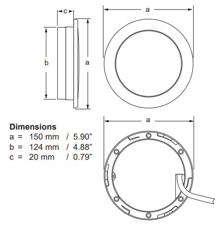 Hella - EuroLED® Touch 150 Single colour lamps with 0-10V dimming.