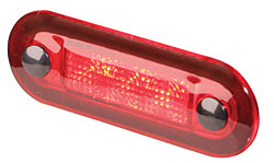 Hella - Oblong LED Courtesy Lamp - 12V Red Lamp Red Lens Narrow Rim