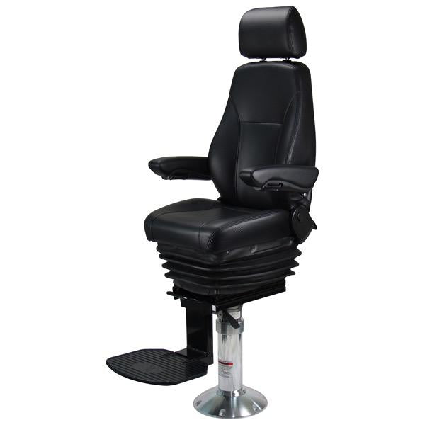 Seafarer Pilot Seat with Pedestal & Footrest - Black Carbon