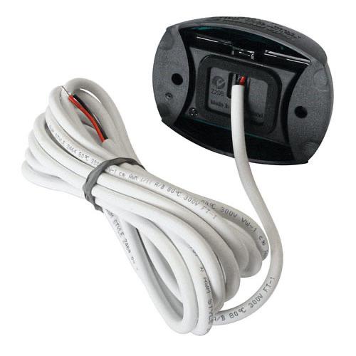 Compact 2NM NaviLED Starboard Navigation Lamp - White Shroud, Coloured Lens 2.5m Cable