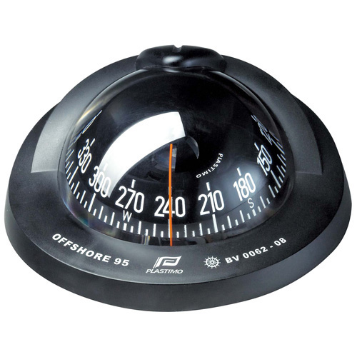 Offshore 95 Powerboat Compass - Black - Flush Mount - With Conical Black Card