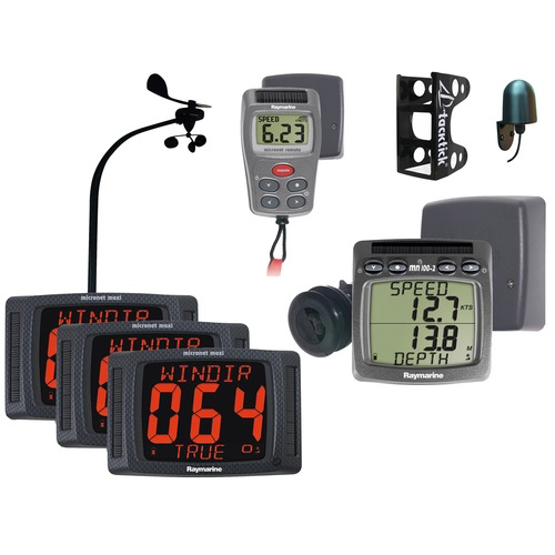 Performance Pack 50 (vertical wind, speed, depth & compass transducers, 3up mast bracket, NMEA interface, dual, 3 x maxi, & remote control displays)