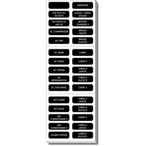 AC Panel Extended 120 Label Set
