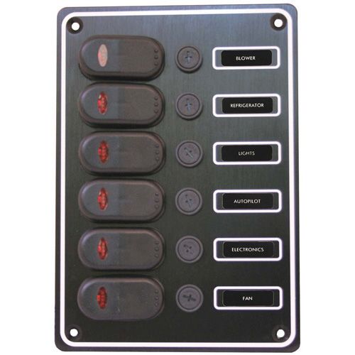 Weatherproof Switch Panel - 6 Switch - Vertical