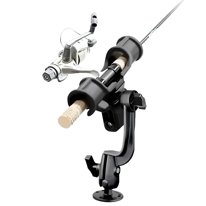 RAM ROD Light-Speed Holder with RAM ROD Revolution Ratchet/Socket System and Round Flat Surface Base