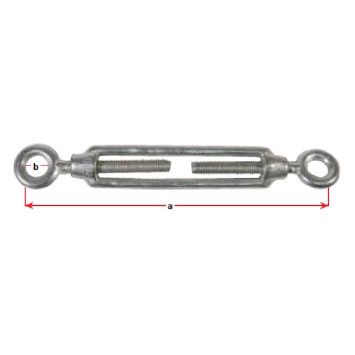 Open Body Turnbuckle - Galvanised Eye and Eye