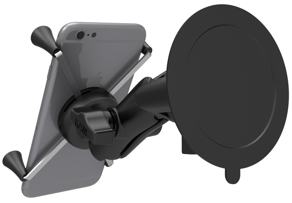 RAM Twist-Lock Suction Cup Mount with Universal RAM X-Grip Large Phone/Phablet Cradle
