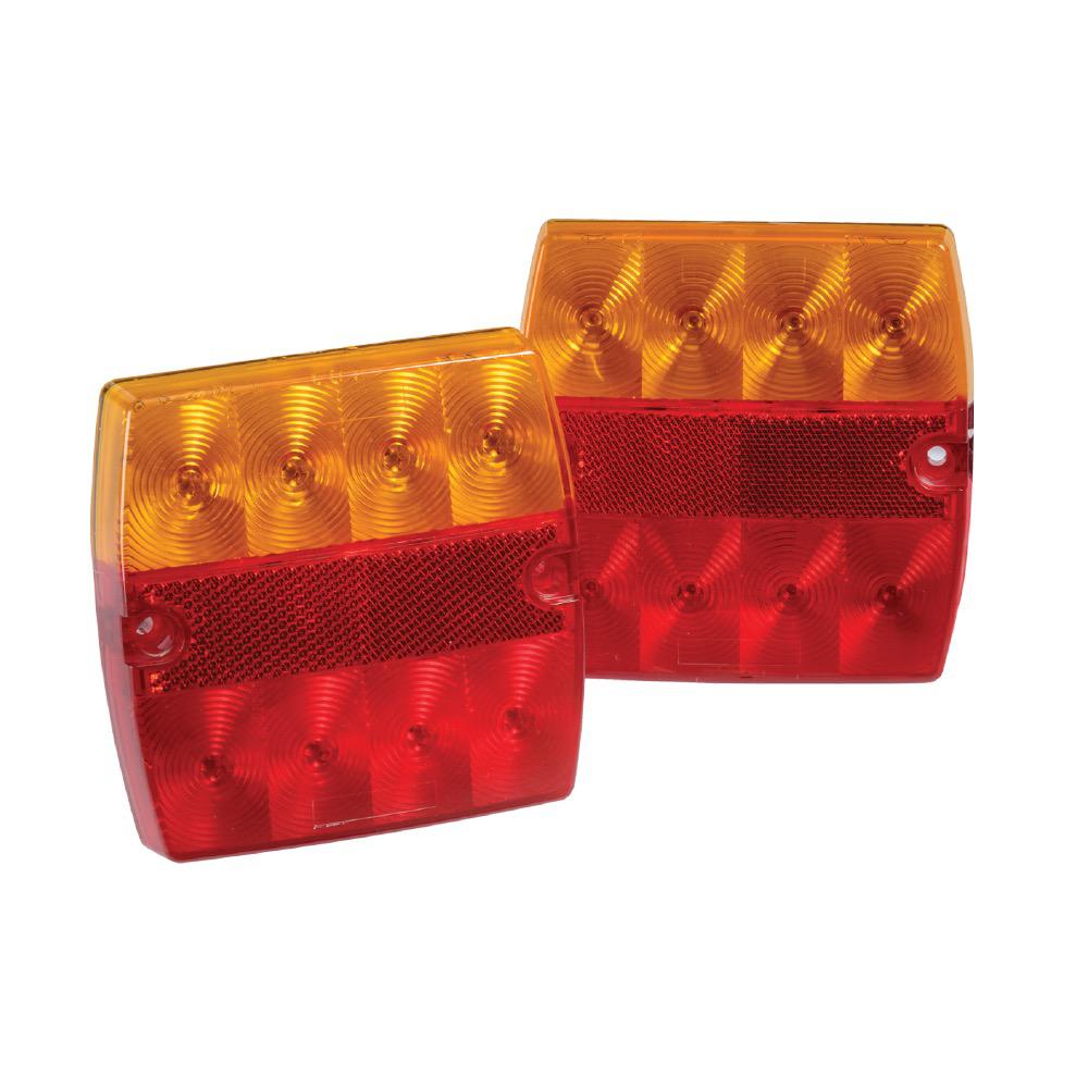 12V Model 34 L.E.D Slimline Trailer Lamp Pack w/ Licence Plate Lamp & 0.5m Hard-Wired Tinned Cable per Lamp & S/S Fittings