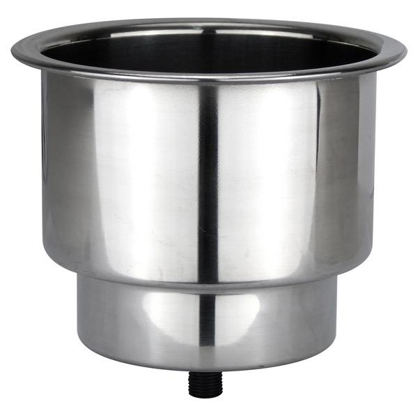 Stainless Steel Stepped Recess Drink Holder w/ Drain