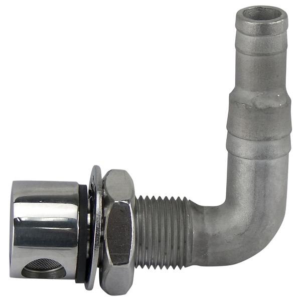 13-16mm S/S Fuel Breather - Round Head - 90 Degree Bend Up