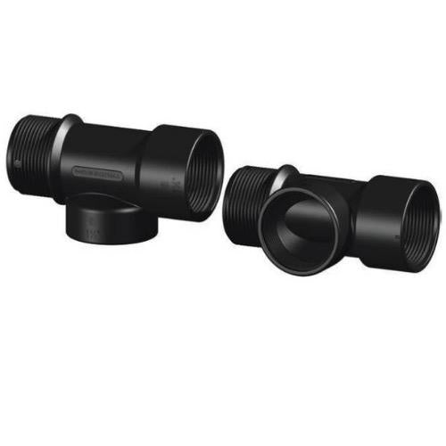 T-Piece Threaded - Universal Manifold (Black) - 1 1/2" BSP M-F-F - 105g(3.7oz)