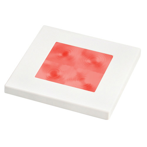 Led Square Red 12V White Rim