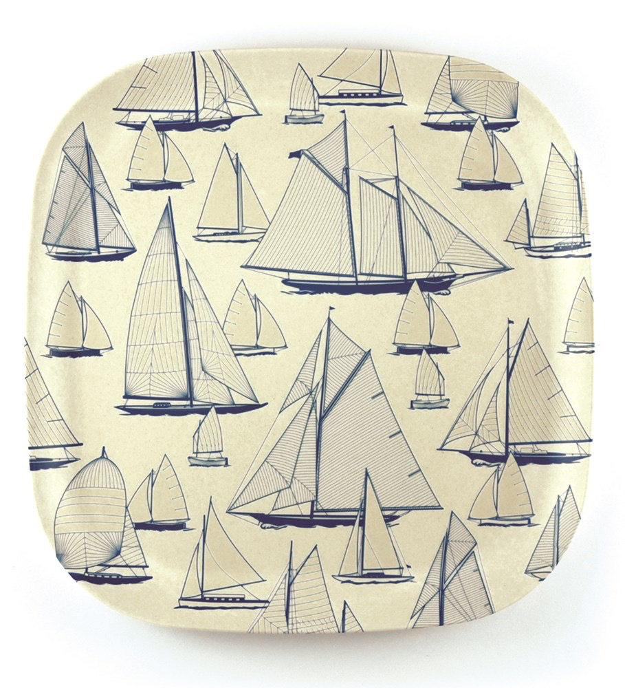 ‘Sail Away’ - Bamboo Plate - 26cm