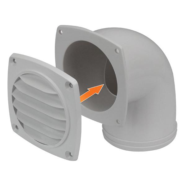 Surface Mounting 90° Tail Vent - 76mm