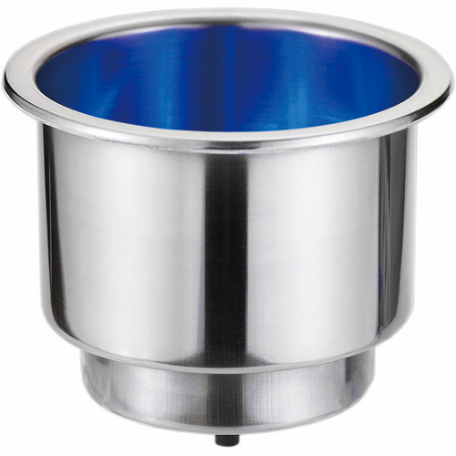 Recessed Drink Holder -Stainless Steel - Blue LED lighting