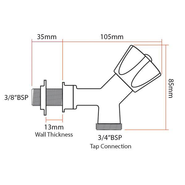 Laundry Tap with Wall Mount