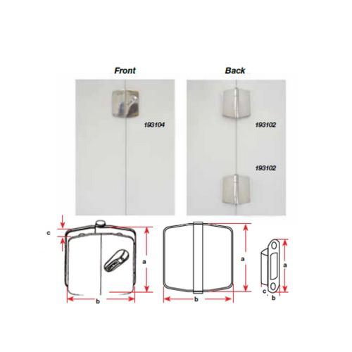 Striker Plate S/S Flat to suit Bi-Fold Latch - 62 x 19mm