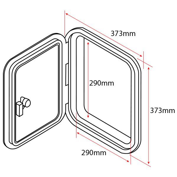 Hatch Access w/ Removable Hinge - Single Handle