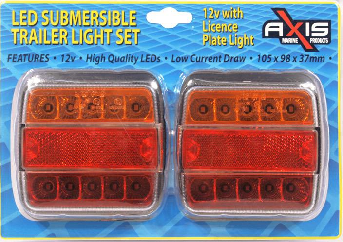 LED Trailer Light Set - 150mm cable - 12V