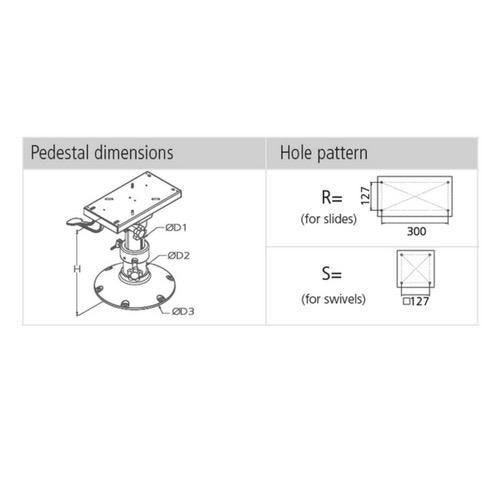 Manually Adjustable pedestal with Slide