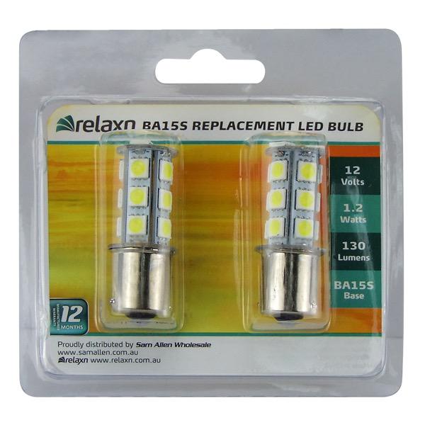 12V 1.2W Replacement LED BA15S Cool White - Parallel Pin Type