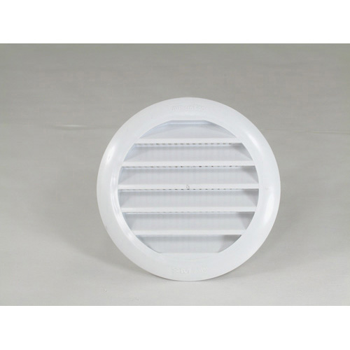 Louvre Vent - Plastic Round with Screen - Outside: 120mm