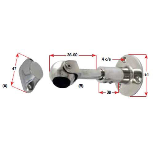 Adjustable Door Catch - Cast Stainless Steel (A & B)