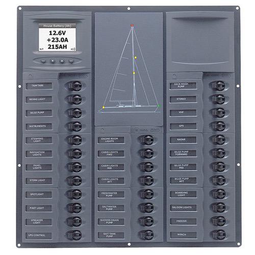 Contour Cruiser' Circuit Breaker Panel - with Analogue or Digital Meter - 32 Loads