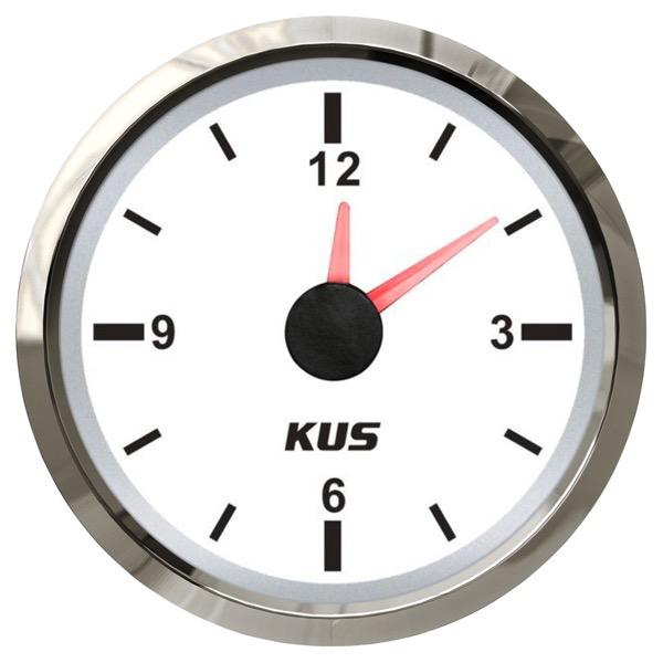 12/24V Clock Gauge  - 52mm Dia. - S/S Bezel - Analogue