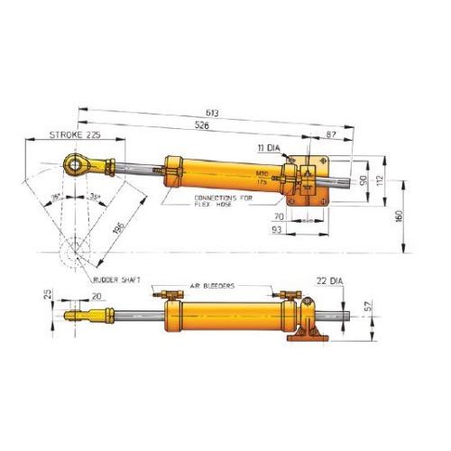 Cylinder Type MTC17510 for 10mm Tubing (incl. 10mm connectors)