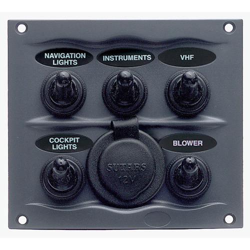 Splash Proof Switch Fuse Panel - With Power Socket