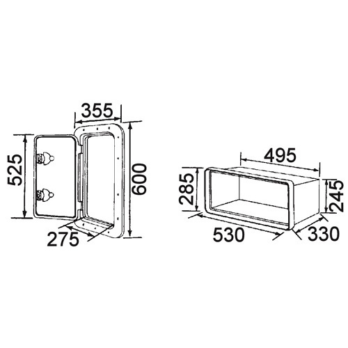 Deluxe Model Opening Storage Hatch - White - Flush Storage Box Fitted - 600 x 355mm