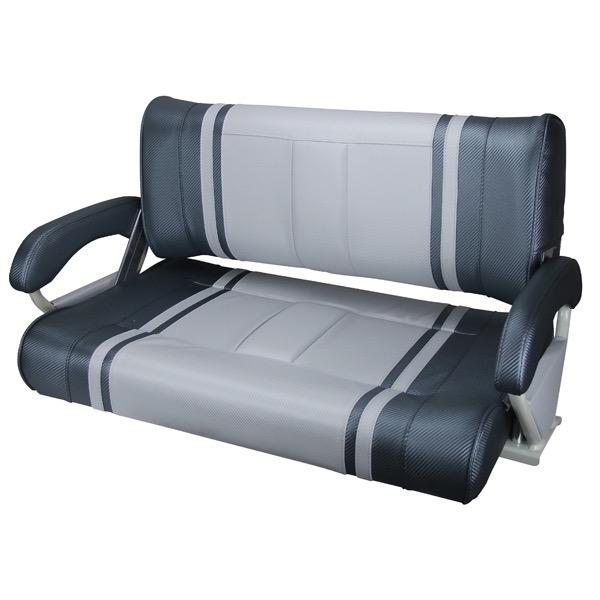 Double Flip Back Console Series Seat - Light Grey Carbon/Dark Grey Carbon