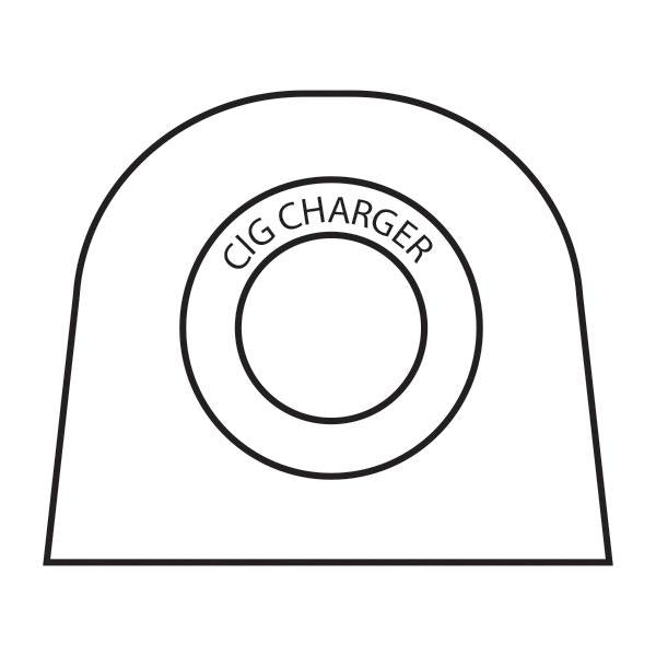 12/24V Surface Mount Black Cigarette Single Socket - 80(W) x 56(H) x 48(D)mm