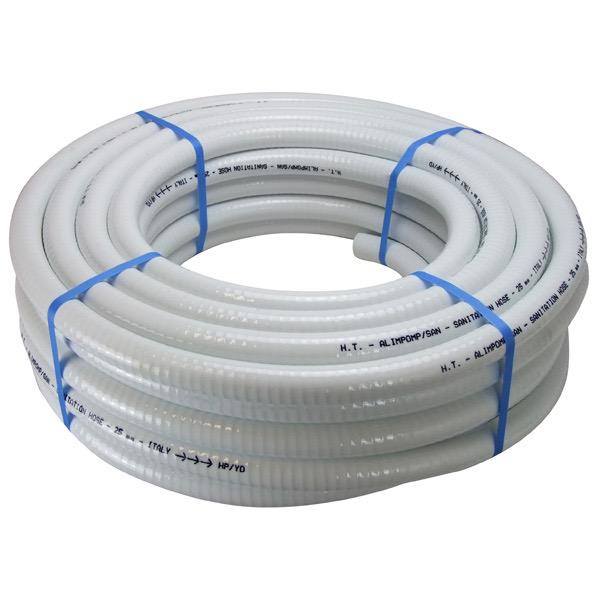 White Sanitation Hose - Steel Reinforced (Sold & Priced Per Meter Min. of 10m) - Roll Length 30m