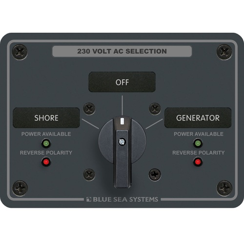 AC Rotary Switch Panel 30 Ampere 2 positions + OFF, 2 Pole