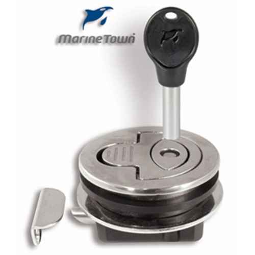 Waterproof Flush Catch with Lock - Stalon Cast Stainless Steel, Plastic Back